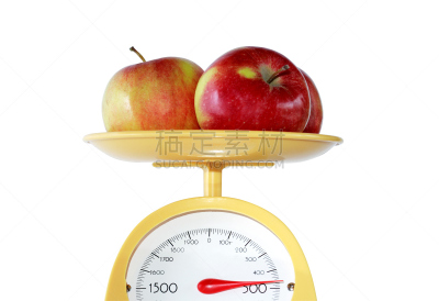 苹果,水平画幅,水果,秤,工具,质量,仪表盘,彩色图片,称重工具