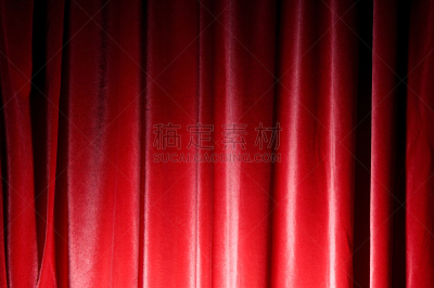 红色,低照明,幕布,水平画幅,彩色图片,无人,窗帘,天鹅绒,剧院,高对比度