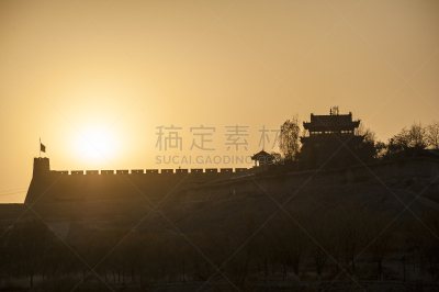 嘉峪关市,甘肃省,天空,水平画幅,地形,无人,户外,过去,著名景点,风景