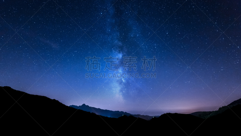 银河系,天空,夜晚,山,星星,背景,星系,水平画幅,无人,星云