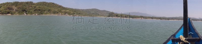 全景,印度,果阿,婆罗伦海岸,水,水平画幅,无人,户外,船,海洋
