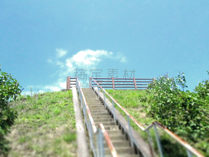 台阶楼梯,公亩,自然,前进的道路,会津若松市,过道,水平画幅,地形,无人,福岛县