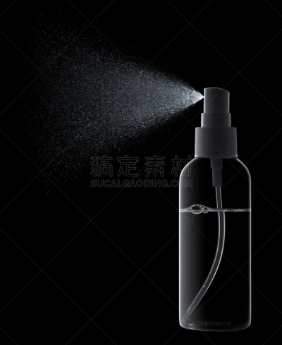 个人卫生用品,喷雾瓶,洁面乳,瓶子,黑色背景,垂直画幅,水,纯净,干净,人的脸部