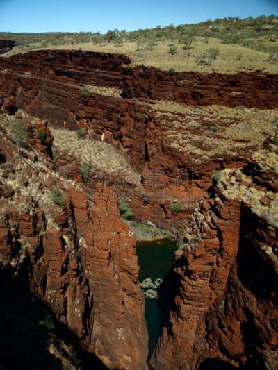 西澳大利亚,沟壑,高视角,the pilbara,金伯利,垂直画幅,水,山,无人,观测点