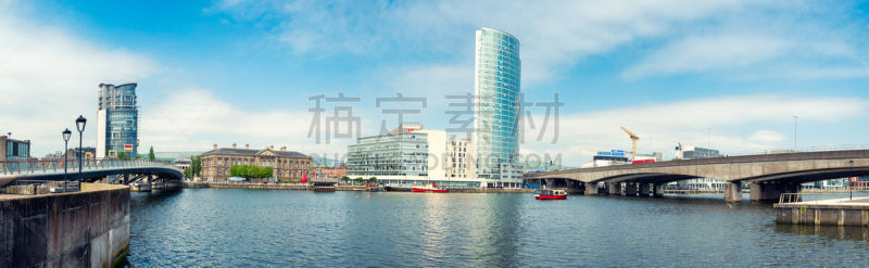 贝尔法斯特,英国,全景,城市,拉干河,北爱尔兰,水,天空,近景,水平画幅