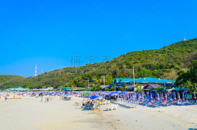 芭堤雅,水平画幅,沙子,无人,蓝色,船,泰国,岛,海洋,海滩