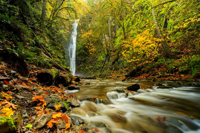 Natural Beauty of Vancouver Island series - Wonderful Little Niagara Waterfalls long exposure view after heavy rain in October.