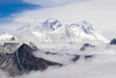 风景,尼泊尔,山,珠穆朗玛峰,徒步旅行,洛杉矶县,山口,洛子峰,大本营,超轻型飞机