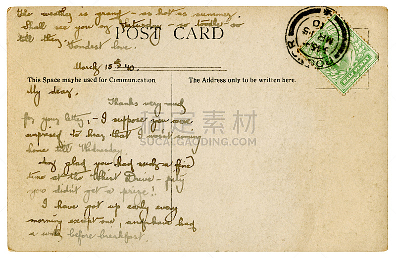 1910,明信片,爱德华七世,伯格诺里吉斯,1910-1919,爱德华七世时代风格,20世纪风格,邮戳,苏塞克斯