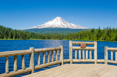 特里林湖,胡德雪山,夏天,十峰谷,卡斯基德山脉,俄勒冈州,俄勒冈郡,水平画幅,雪,无人