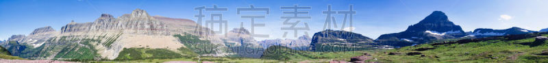 全景,2008,大陆分水岭,美国冰河国际公园,天空,美,公园,水平画幅,无人,夏天