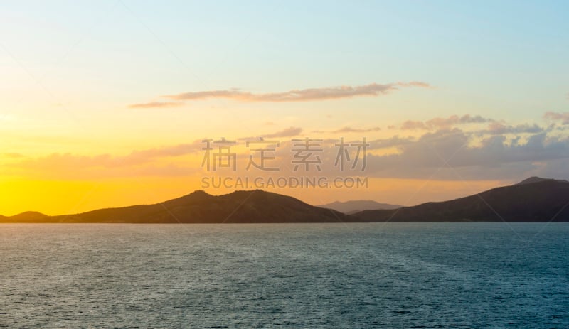 努美阿,海湾,水,天空,水平画幅,云,无人,南太平洋,早晨,夏天