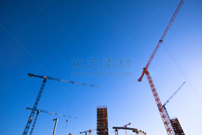 起重机,叶卡捷林堡,天空,水平画幅,无人,户外,都市风景,俄罗斯,建筑业,工业