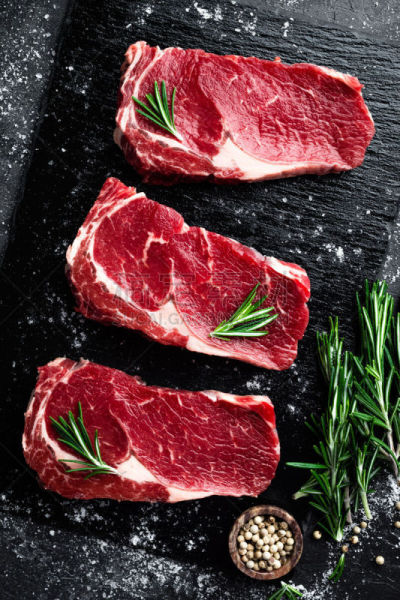 肉,生食,牛排,黑色背景,嫩里脊排,石片,大理石状肉,法国小牛排,牛肋排,肉片