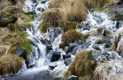 瀑布,冻结的,小的,自然,水,seljalandsfoss waterfall,寒冷,水平画幅,无人,户外