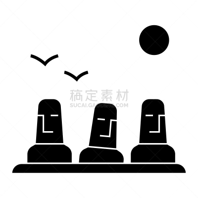 绘画插图,矢量,立石,陆地,图标,标志,复活节,背景,分离着色,早晨