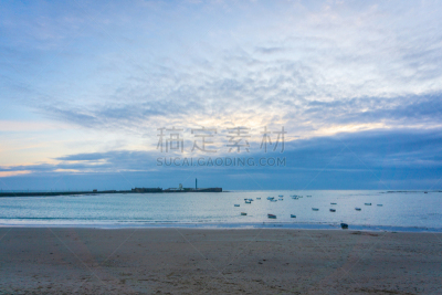 加的斯,帕雅-德拉卡勒塔,全景,西班牙,春天,白昼,天空,水平画幅,云,无人