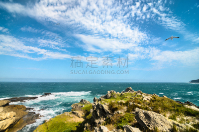 花园大道,岩石,印度洋,南非,自然保护区,天空,水平画幅,高视角,无人,户外