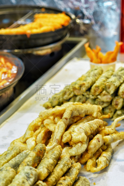 首尔,开着的,食品,街市,热带气候,明洞,韩国食物,中东集市,货亭,垂直画幅