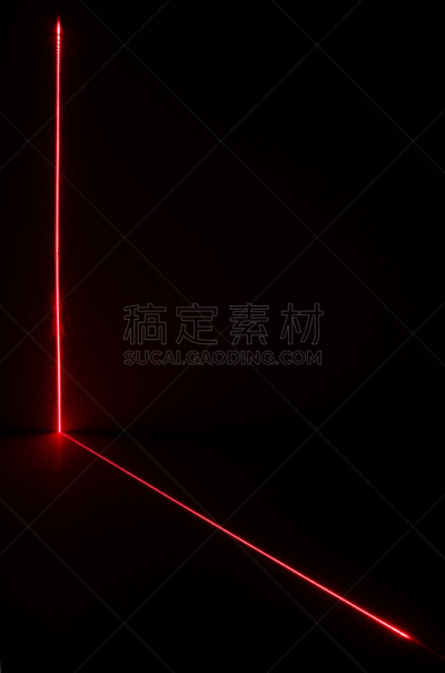 激光,墙,线条,室内地面,直角,红色,垂直画幅,留白,无人,抽象