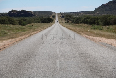 纳米比亚,路,非洲,直的,焦油,道路工程,天空,水平画幅,无人