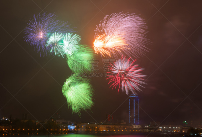 焰火,伦敦城,在上面,天空,乌拉尔山脉,水平画幅,夜晚,城市生活,户外,城市