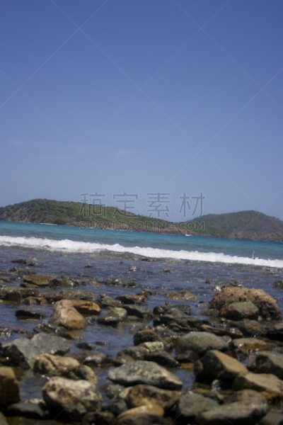 潮汐,垂直画幅,天空,留白,岩石,圣汤姆斯,无人,户外,岛,波浪