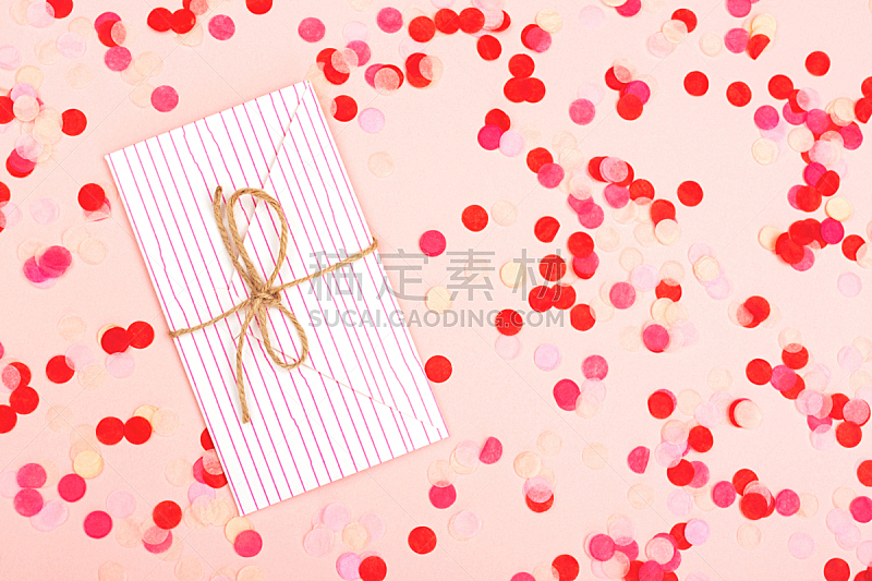 信封,粉色背景,周年纪念,请柬,贺卡,绳子,信函,浪漫,简单,柔和色