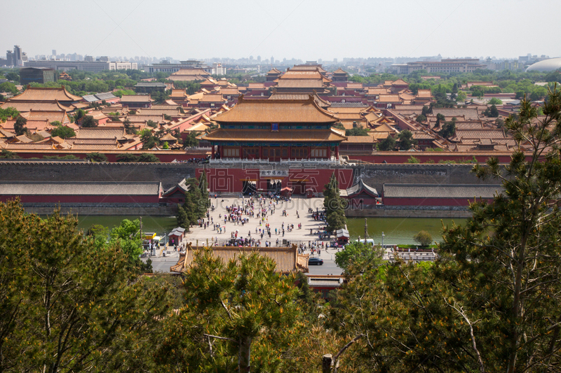 北京,建筑,远古的,故宫,桨叉架船,中式庭院,日落时分,庭院,古代,亭台楼阁