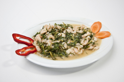 虾,油醋汁,夏敦埃葡萄,嫩煎食品,饮食,水平画幅,膳食,海产,橄榄油,盘子