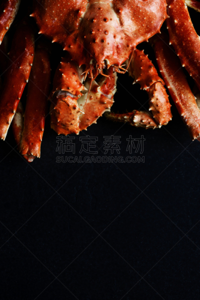 螃蟹,巨大的,黑色,背景,混凝土,完整,留白,阿拉斯加,清新,海洋生命