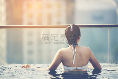 屋顶,图像,游泳池,青年女人,都市风景,日光,阶调图片,自然美,新加坡,华贵