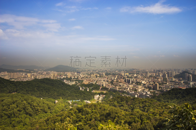 山,广州,从上面看过去,天空,草原,水平画幅,无人,户外,前景聚焦,植物