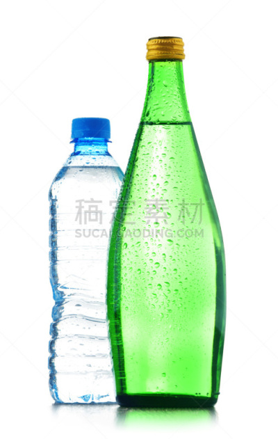 瓶子,白色,分离着色,两个物体,纯净水,酚甲烷,苏打,碳酸饮料,饮料,湿