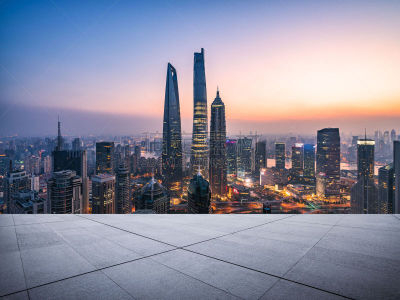 上海,无人,都市风景,室内地面,上海环球金融中心,陆家嘴,天空,留白,未来,水平画幅
