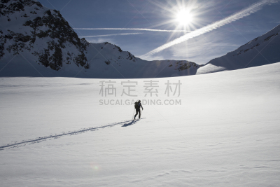 运动,冬天,自然,滑雪运动,屈膝旋转滑雪,滑雪痕,水平画幅,雪,努力,户外