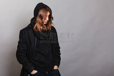 时尚,外套,衣服,黑色,男人,男性美,肖像,水平画幅,美人,男性