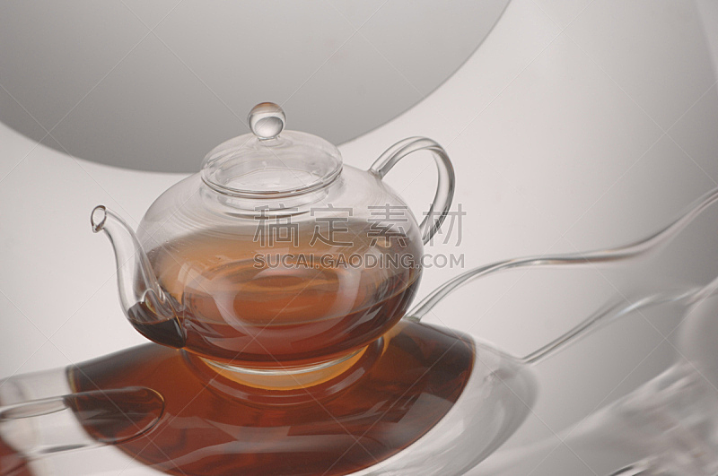 玻璃杯,茶,茶壶,透明,杯,失真的图像,壶,茶杯,餐具