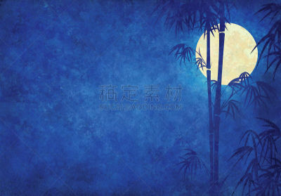 竹,月亮,夜晚,摇滚乐,日本,巨竹,富贵竹,禅宗,水平画幅,纹理效果