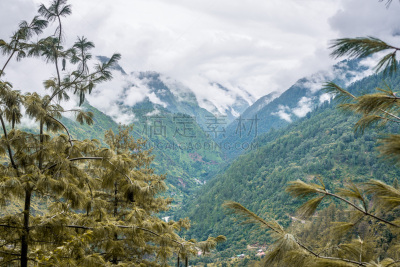 云,山脉,风景,延时摄影,喜马拉雅山脉,雾,在上面,鸡尾酒,西姆拉,山脊