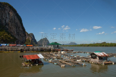 岛,栈桥码头,自然,天空,悬崖,水平画幅,码头,无人,运河,小屋