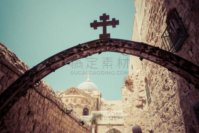 耶路撒冷,天空,水平画幅,圆顶建筑,墙,建筑,石材