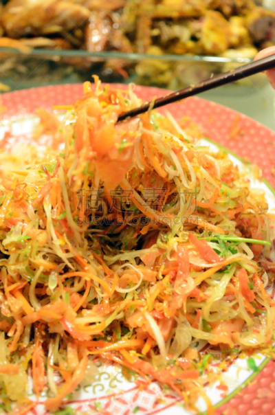 盘子,春节,个性,垂直画幅,新的,新加坡,无人,传统,排骨,膳食