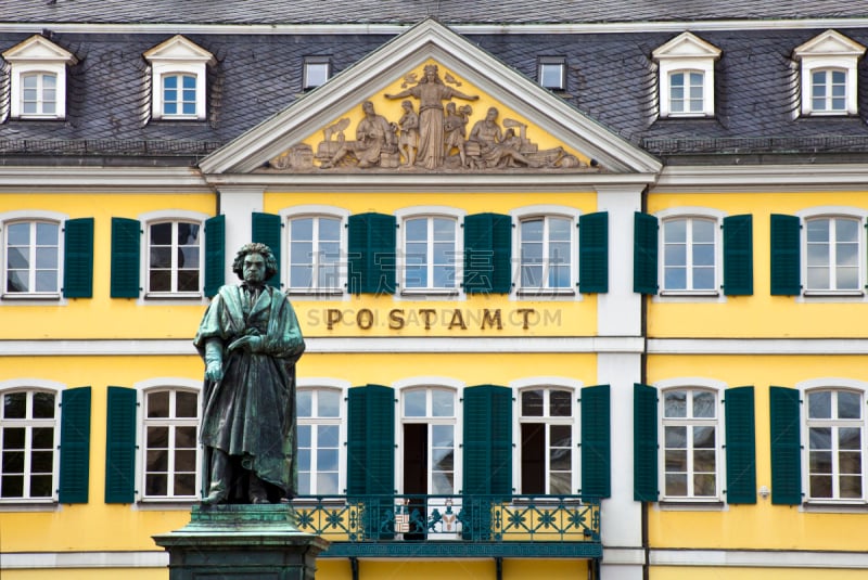 Beethoven statue in Bonn, Germany.  Bonn was the home of Ludwig van Beethoven from the 1790s. The statue is located in Münsterplatz.