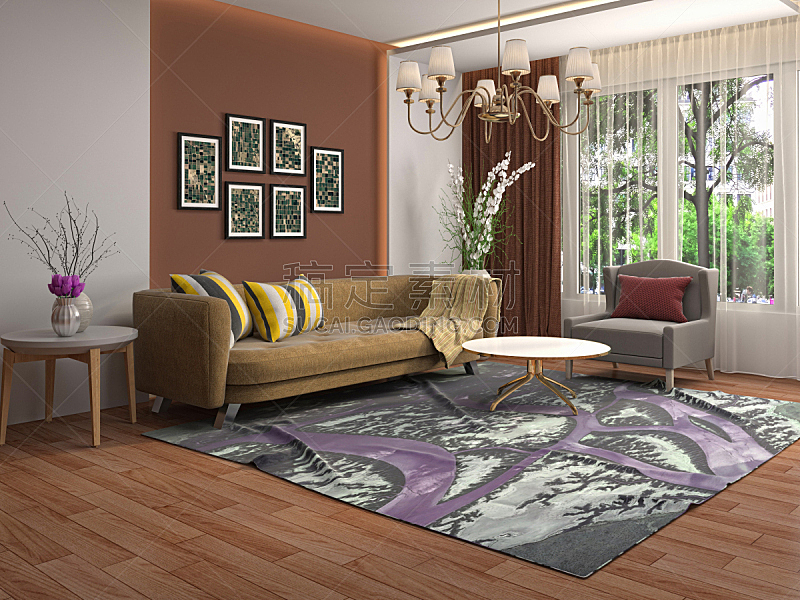 起居室,室内,绘画插图,三维图形,空的,扶手椅,舒服,灰色,沙发,现代