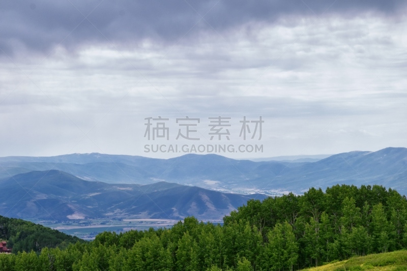 云,犹他,中途岛,山谷,风景,美国,地形,外立面,夏天