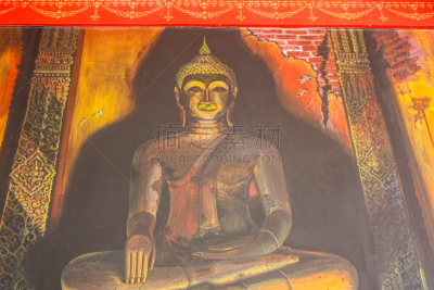 卧佛,卧佛寺,金叶,旅游目的地,水平画幅,僧院,泰国,概念,国际著名景点