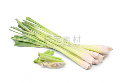 柠檬草,白色背景,切片食物,清新,分离着色,自然,水平画幅,背景分离,泰国,完整