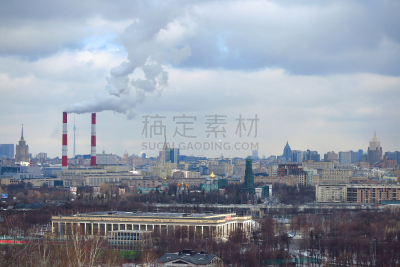 莫斯科,烟囱,冬天,工业,烟,俄罗斯,白色,车站,温泉,排放