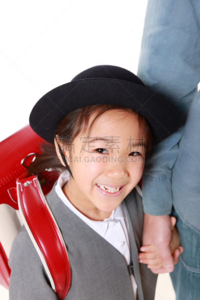 日本人,学校,父亲,女生,垂直画幅,学龄前,半身像,父母,制服,责任